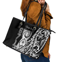 671 Guam Personalised Leather Tote Bag Latte Stone Tribal