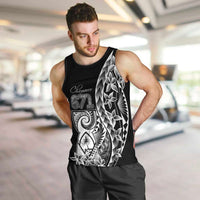 671 Guam Personalised Men Tank Top Latte Stone Tribal LT9 Black - Polynesian Pride