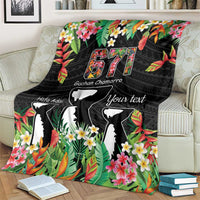 671 Guam Personalised Blanket Latte Stone and Tropical Flowers
