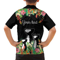 671 Guam Personalised Family Matching Tank Maxi Dress and Hawaiian Shirt Latte Stone and Tropical Flowers