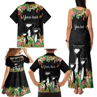 671 Guam Personalised Family Matching Tank Maxi Dress and Hawaiian Shirt Latte Stone and Tropical Flowers