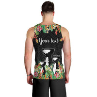 671 Guam Personalised Men Tank Top Latte Stone and Tropical Flowers LT9 - Polynesian Pride