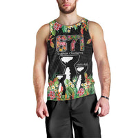 671 Guam Personalised Men Tank Top Latte Stone and Tropical Flowers LT9 - Polynesian Pride