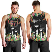 671 Guam Personalised Men Tank Top Latte Stone and Tropical Flowers LT9 - Polynesian Pride