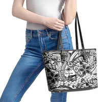 Guam Hafa Adai Guasali Flowers Leather Tote Bag