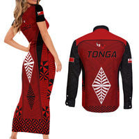 Tonga Rugby Couples Matching Short Sleeve Bodycon Dress and Long Sleeve Button Shirts Go Champions World Cup 2023 Ngatu Unique LT9 - Polynesian Pride