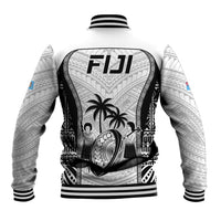 Fiji Rugby Baseball Jacket Go Champions World Cup 2023 Tapa Unique White Vibe LT9 - Polynesian Pride