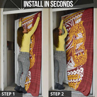 Couple Dolphins Maori Motif Door Cover - Polynesian Pride