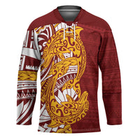 Couple Dolphins Maori Motif Hockey Jersey LT9 Unisex Burgundy - Polynesian Pride