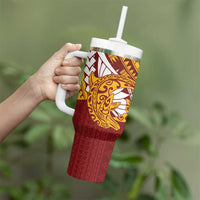 Couple Dolphins Maori Motif Tumbler With Handle - Polynesian Pride