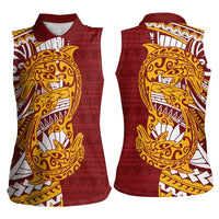 Couple Dolphins Maori Motif Women Sleeveless Polo Shirt - Polynesian Pride