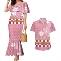 Japanese Asanoha Pattern Couples Matching Mermaid Dress and Hawaiian Shirt Charm Against Evil Spirits - Polynesian Pride