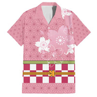 Japanese Asanoha Pattern Family Matching Off Shoulder Short Dress and Hawaiian Shirt Charm Against Evil Spirits - Polynesian Pride
