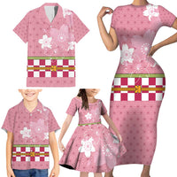 Japanese Asanoha Pattern Family Matching Short Sleeve Bodycon Dress and Hawaiian Shirt Charm Against Evil Spirits - Polynesian Pride