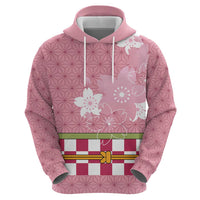 Japanese Asanoha Pattern Zip Hoodie Charm Against Evil Spirits - Polynesian Pride