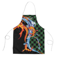 Japanese Asanoha Pattern Apron Sun Flame Slayer Dragon Hinokami Kagura Spirit - Polynesian Pride