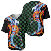 Japanese Asanoha Pattern Baseball Jersey Sun Flame Slayer Dragon Hinokami Kagura Spirit - Polynesian Pride