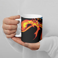 Japanese Asanoha Pattern Ceramic Mug Sun Flame Slayer Dragon Hinokami Kagura Spirit - Polynesian Pride
