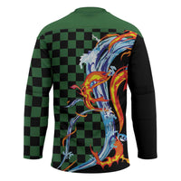 Japanese Asanoha Pattern Hockey Jersey Sun Flame Slayer Dragon Hinokami Kagura Spirit - Polynesian Pride
