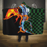 Japanese Asanoha Pattern Hooded Blanket Sun Flame Slayer Dragon Hinokami Kagura Spirit - Polynesian Pride