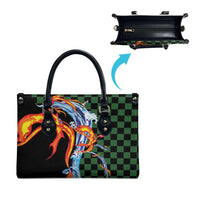 Japanese Asanoha Pattern Leather Bag Sun Flame Slayer Dragon Hinokami Kagura Spirit - Polynesian Pride