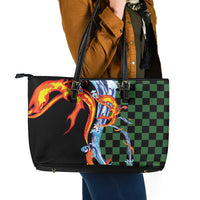 Japanese Asanoha Pattern Leather Tote Bag Sun Flame Slayer Dragon Hinokami Kagura Spirit - Polynesian Pride