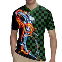 Japanese Asanoha Pattern Rugby Jersey Sun Flame Slayer Dragon Hinokami Kagura Spirit - Polynesian Pride