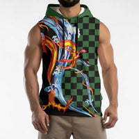 Japanese Asanoha Pattern Sleeveless Hoodie Sun Flame Slayer Dragon Hinokami Kagura Spirit - Polynesian Pride