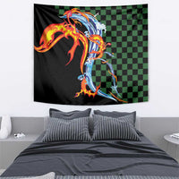 Japanese Asanoha Pattern Tapestry Sun Flame Slayer Dragon Hinokami Kagura Spirit - Polynesian Pride