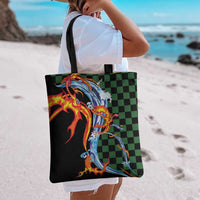 Japanese Asanoha Pattern Tote Bag Sun Flame Slayer Dragon Hinokami Kagura Spirit - Polynesian Pride