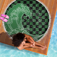 Japanese Asanoha Pattern Beach Blanket Water Breathing Slayer Dragon - Polynesian Pride