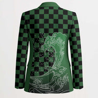 Japanese Asanoha Pattern Blazer Water Breathing Slayer Dragon - Polynesian Pride