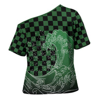 Japanese Asanoha Pattern Cross Shoulder Shirt Water Breathing Slayer Dragon - Polynesian Pride