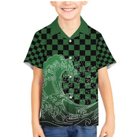 Japanese Asanoha Pattern Family Matching Mermaid Dress and Hawaiian Shirt Water Breathing Slayer Dragon - Polynesian Pride