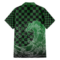 Japanese Asanoha Pattern Family Matching Puletasi and Hawaiian Shirt Water Breathing Slayer Dragon - Polynesian Pride