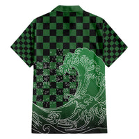 Japanese Asanoha Pattern Family Matching Short Sleeve Bodycon Dress and Hawaiian Shirt Water Breathing Slayer Dragon - Polynesian Pride