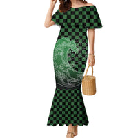 Japanese Asanoha Pattern Mermaid Dress Water Breathing Slayer Dragon - Polynesian Pride