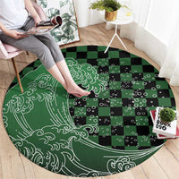 Japanese Asanoha Pattern Round Carpet Water Breathing Slayer Dragon - Polynesian Pride