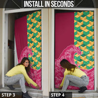 Japanese Bishamon-Kikkou Pattern Door Cover Water Pillar Silent River Flow - Polynesian Pride