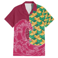Japanese Bishamon-Kikkou Pattern Hawaiian Shirt Water Pillar Silent River Flow - Polynesian Pride