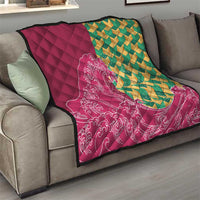 Japanese Bishamon-Kikkou Pattern Quilt Water Pillar Silent River Flow - Polynesian Pride