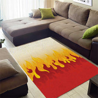 Japanese Kaen Pattern Area Rug Flame Pillar Blazing Lion Heart - Polynesian Pride