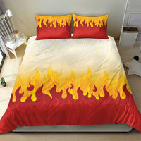Japanese Kaen Pattern Bedding Set Flame Pillar Blazing Lion Heart - Polynesian Pride