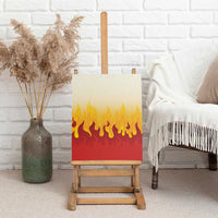 Japanese Kaen Pattern Canvas Wall Art Flame Pillar Blazing Lion Heart - Polynesian Pride