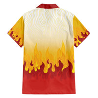 Japanese Kaen Pattern Family Matching Puletasi and Hawaiian Shirt Flame Pillar Blazing Lion Heart - Polynesian Pride