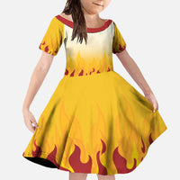 Japanese Kaen Pattern Family Matching Summer Maxi Dress and Hawaiian Shirt Flame Pillar Blazing Lion Heart - Polynesian Pride