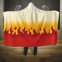 Japanese Kaen Pattern Hooded Blanket Flame Pillar Blazing Lion Heart - Polynesian Pride