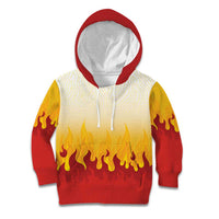 Japanese Kaen Pattern Kid Hoodie Flame Pillar Blazing Lion Heart - Polynesian Pride