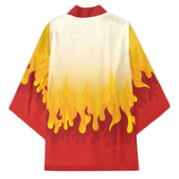 Japanese Kaen Pattern Kimono Flame Pillar Blazing Lion Heart - Polynesian Pride