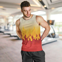 Japanese Kaen Pattern Men Tank Top Flame Pillar Blazing Lion Heart - Polynesian Pride